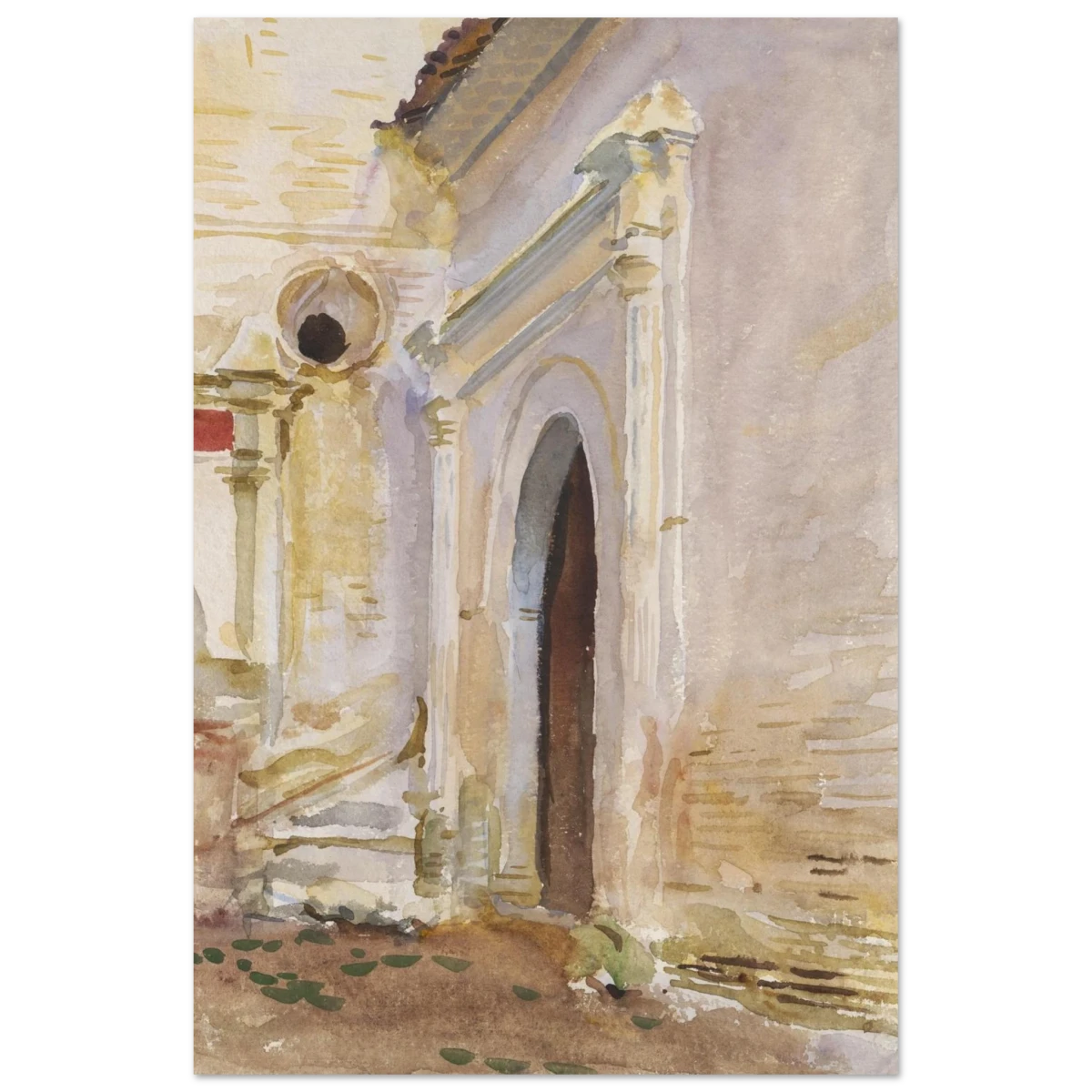 "Arched Doorway" by John Singer Sargent – Architectural Fine Art Print - Fine Art Poster - 40x60 cm / 16x24″ -