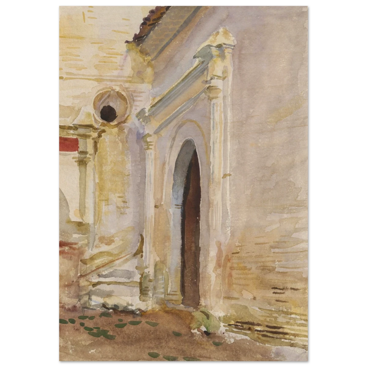 "Arched Doorway" by John Singer Sargent – Architectural Fine Art Print - Wood Prints - 70x100 cm / 28x40″ -