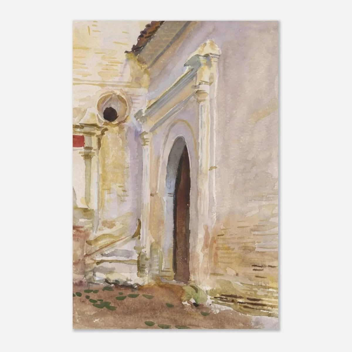 "Arched Doorway" by John Singer Sargent – Architectural Fine Art Print - Aluminum Print - 50x75 cm / 20x30″ -