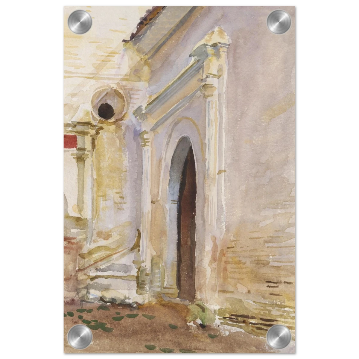 "Arched Doorway" by John Singer Sargent – Architectural Fine Art Print - Acrylic Print - 20x30 cm / 8x12″ -
