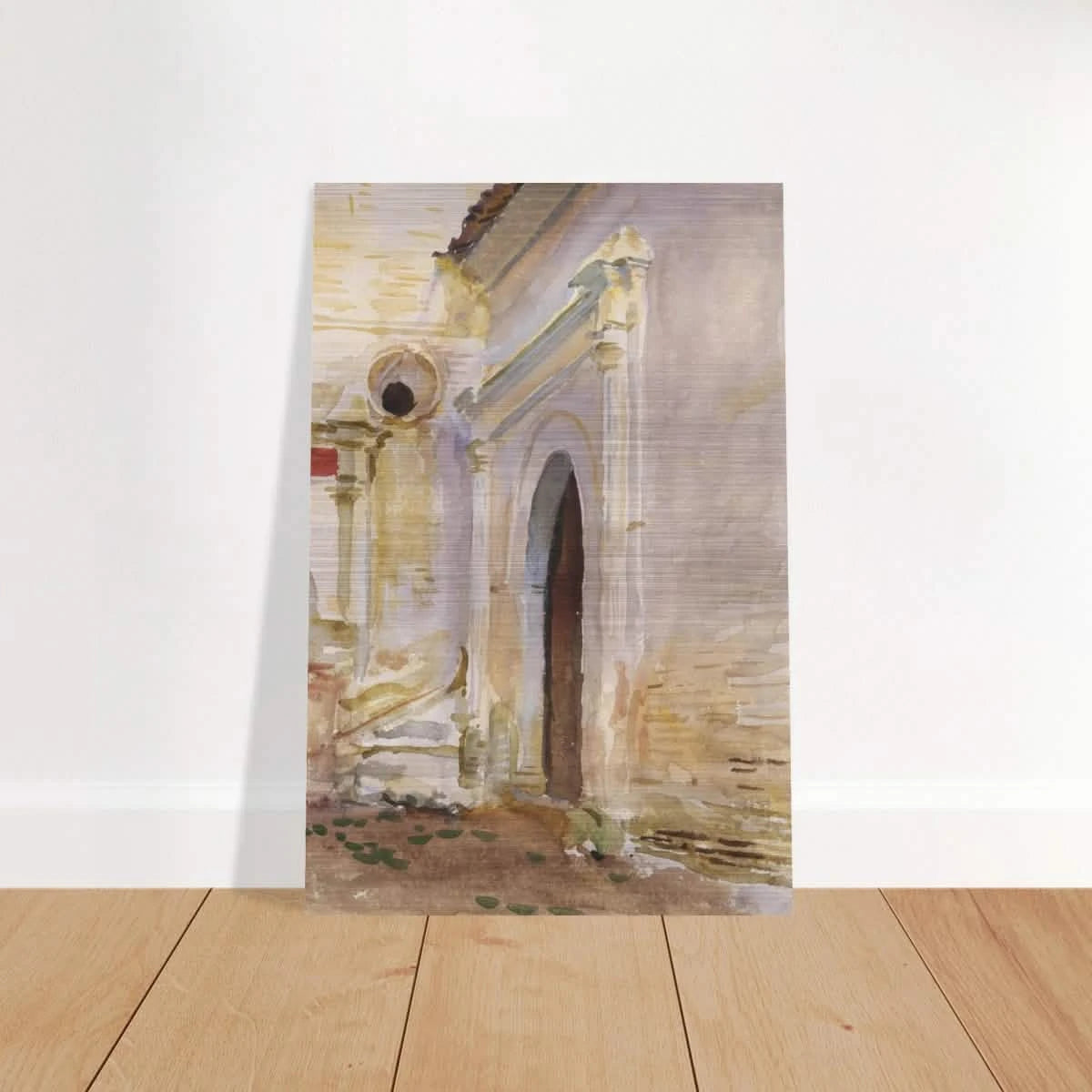 "Arched Doorway" by John Singer Sargent – Architectural Fine Art Print - Brushed Aluminum Print - 60x90 cm / 24x36″ -