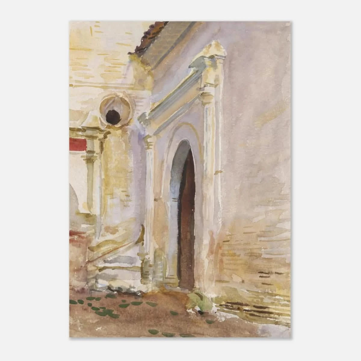 "Arched Doorway" by John Singer Sargent – Architectural Fine Art Print - Aluminum Print - 70x100 cm / 28x40″ -