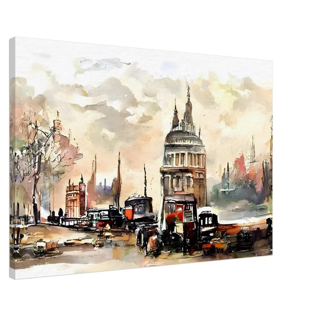 Architectural Whispers | Watercolor Urban Landscape - Canvas - 60x90 cm / 24x36″ -