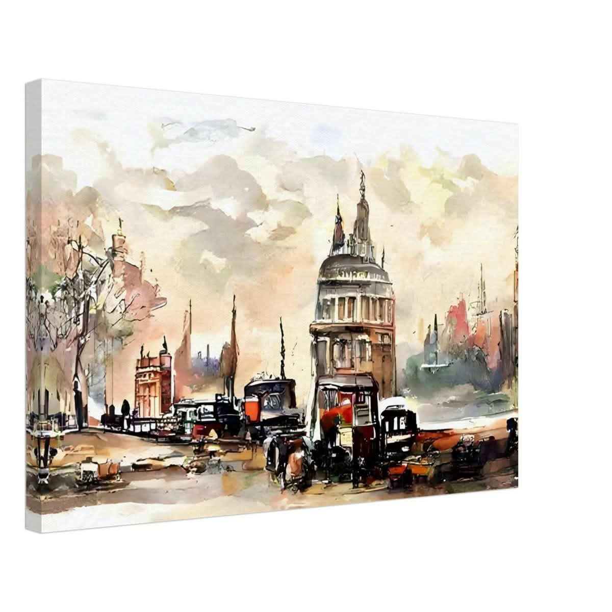 Architectural Whispers | Watercolor Urban Landscape - Canvas - 40x60 cm / 16x24″ -