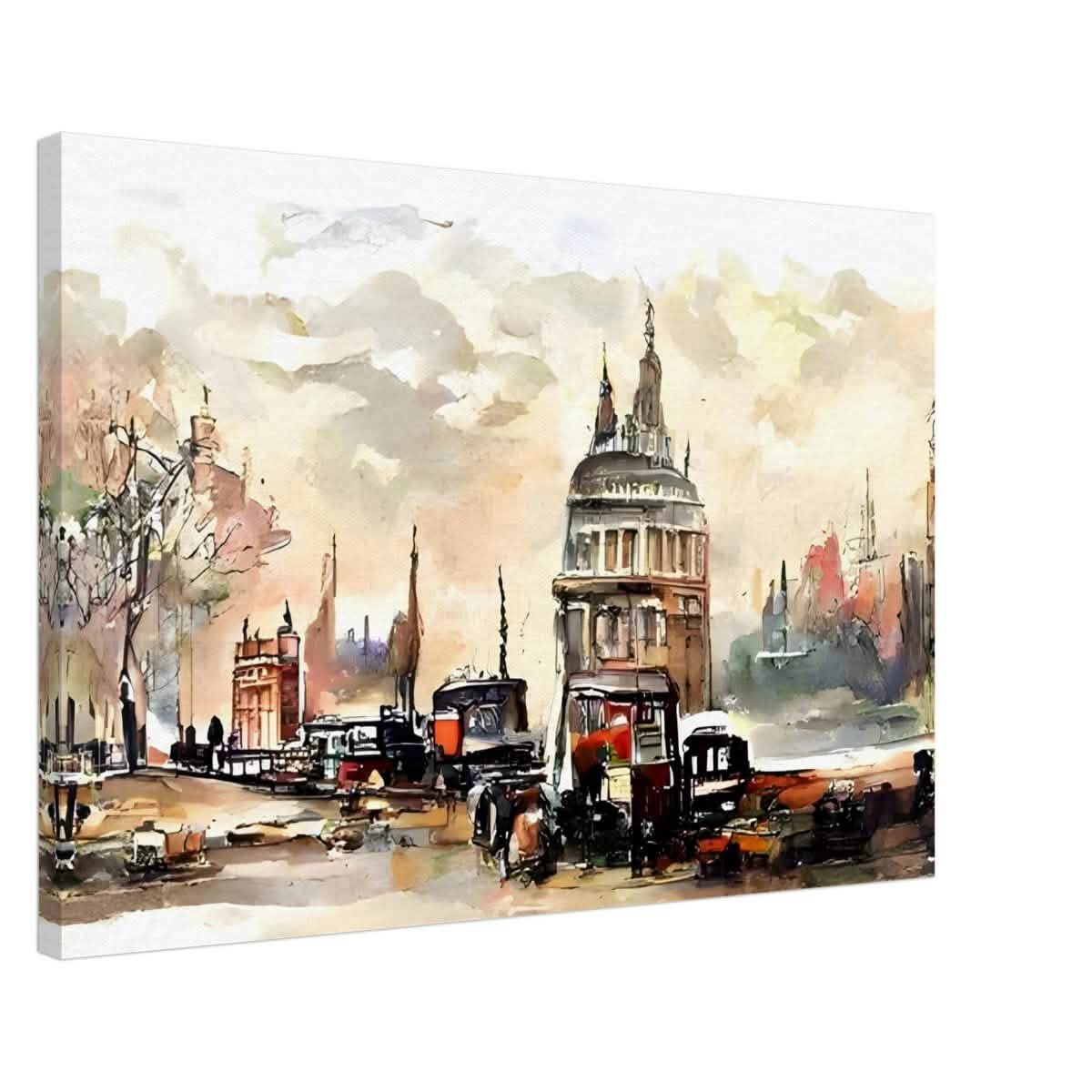 Architectural Whispers | Watercolor Urban Landscape - Canvas - 50x75 cm / 20x30″ -