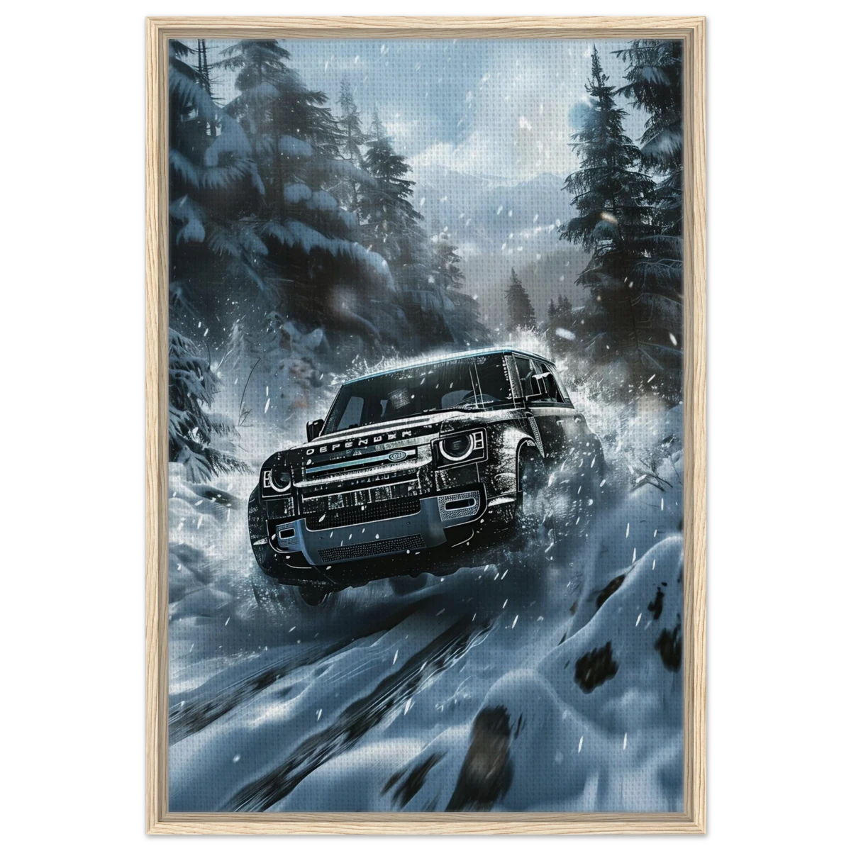 Arctic Conqueror – The Ultimate Off - Road Adventure | Range Rover collection Wall art print - Framed Canvas - 60x90 cm / 24x36″ - Wood frame