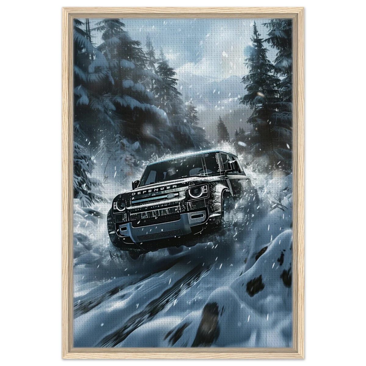 Arctic Conqueror – The Ultimate Off - Road Adventure | Range Rover collection Wall art print - Framed Canvas - 50x75 cm / 20x30″ - Wood frame