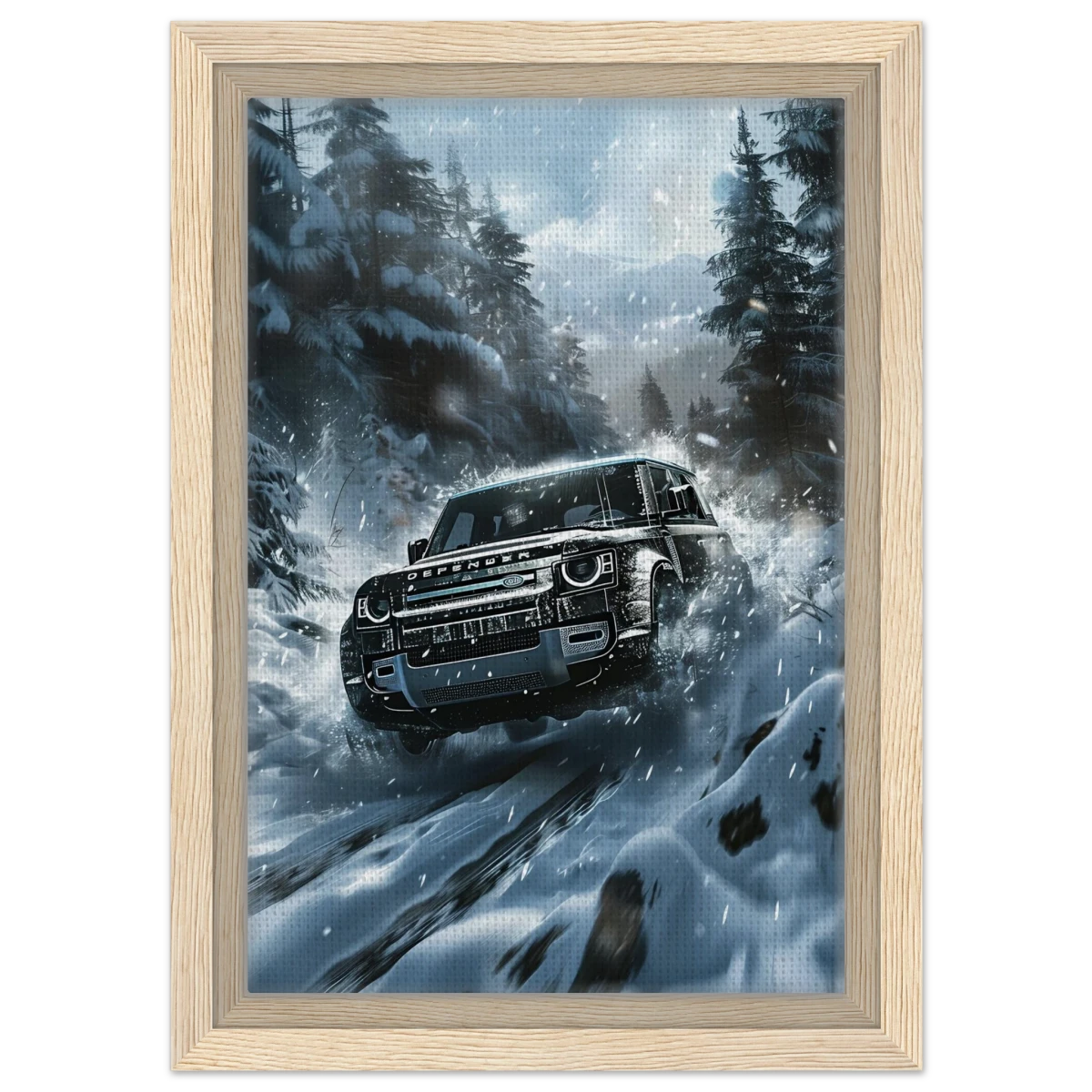 Arctic Conqueror – The Ultimate Off - Road Adventure | Range Rover collection Wall art print - Framed Canvas - 20x30 cm / 8x12″ - Wood frame