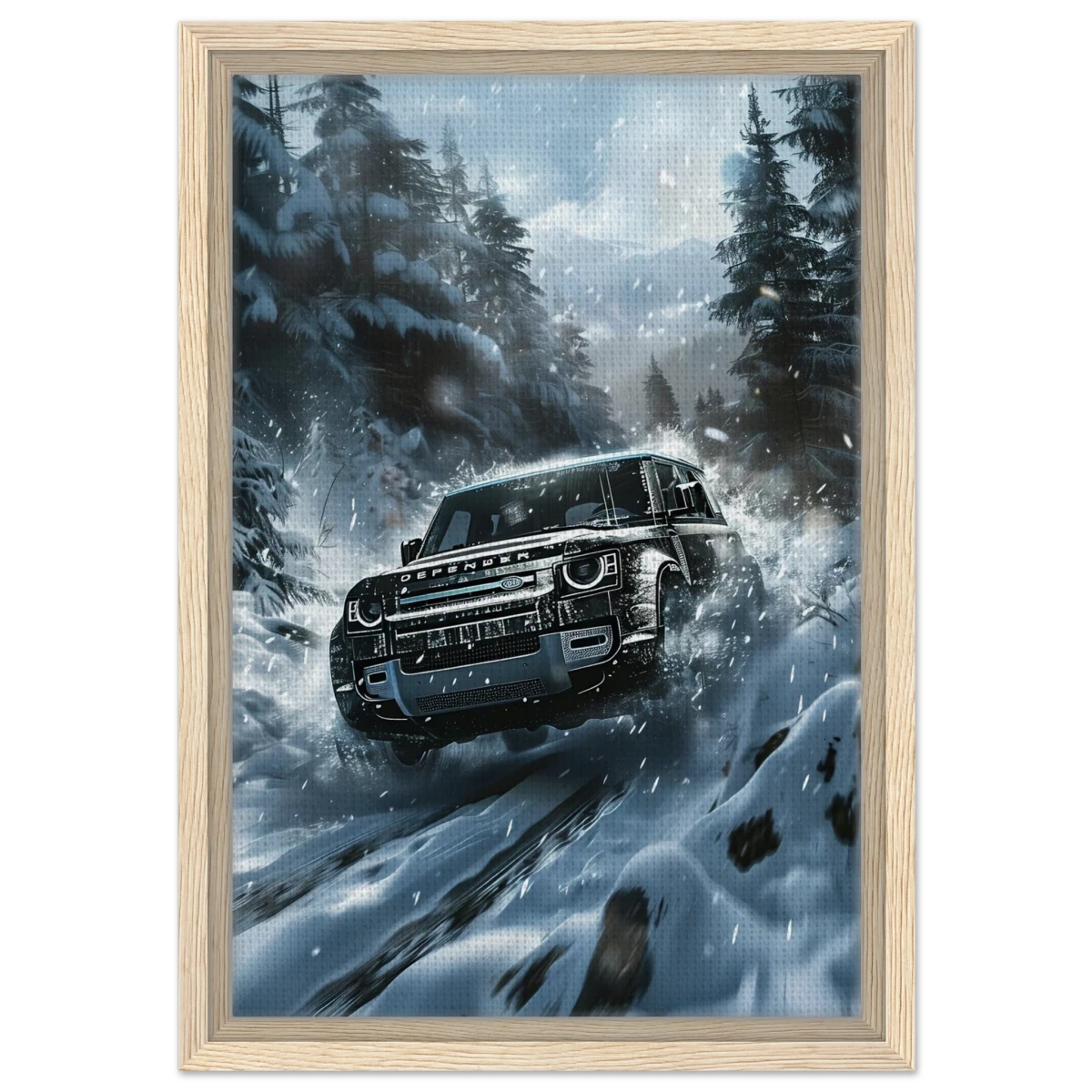 Arctic Conqueror – The Ultimate Off - Road Adventure | Range Rover collection Wall art print - Framed Canvas - 30x45 cm / 12x18″ - Wood frame