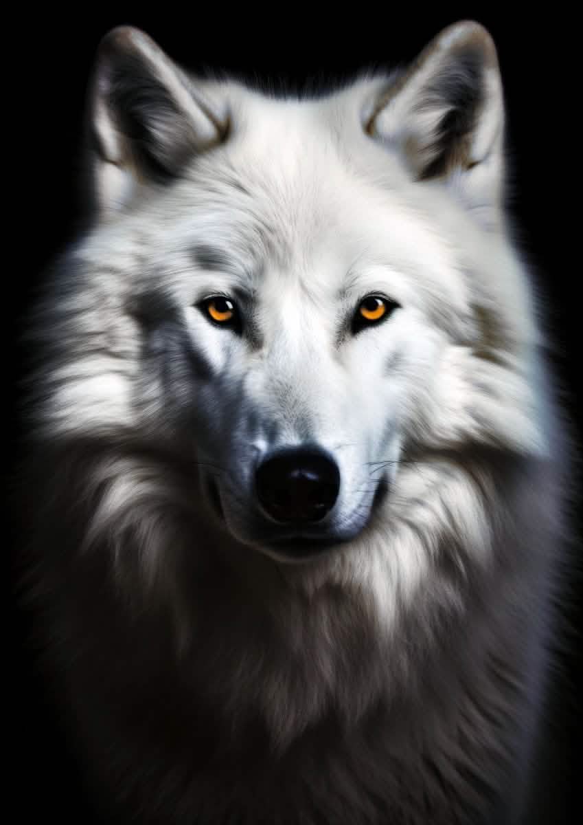 "Arctic Soul" – Choose Your White Wolf Portrait: Shadow, Sovereign, or Whisper - 30x45 cm / 12x18″ - Design 3 - Acrylic Print