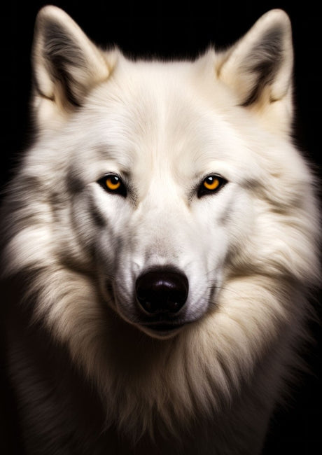 "Arctic Soul" – Choose Your White Wolf Portrait: Shadow, Sovereign, or Whisper - 30x45 cm / 12x18″ - Design 2 - Acrylic Print