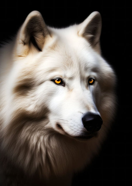 "Arctic Soul" – Choose Your White Wolf Portrait: Shadow, Sovereign, or Whisper - 30x45 cm / 12x18″ - Design 1 - Acrylic Print