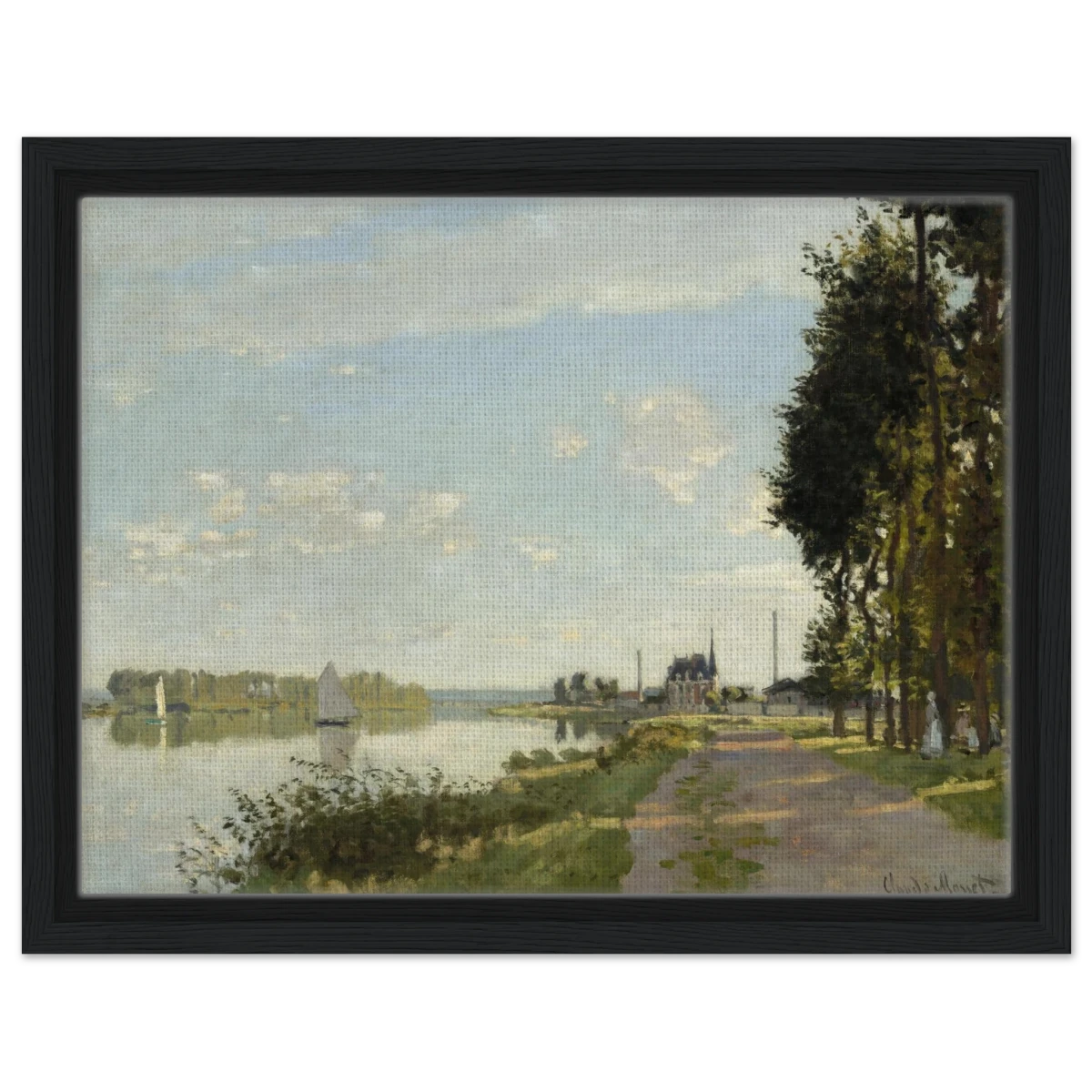 Argenteuil by Claude Monet | Wall art Print - Framed Canvas - 30x40 cm / 12x16″ - Black frame