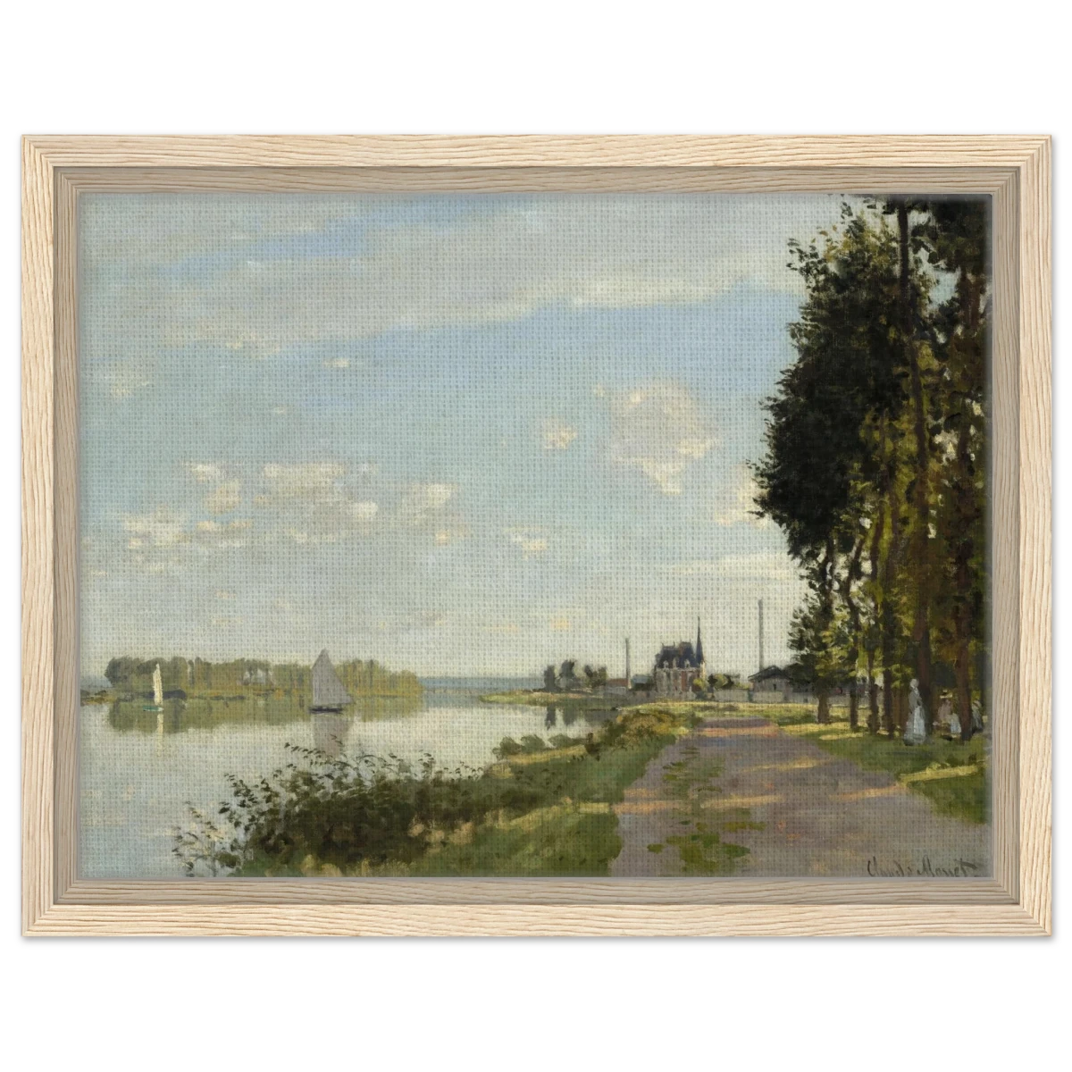 Argenteuil by Claude Monet | Wall art Print - Framed Canvas - 30x40 cm / 12x16″ - Wood frame
