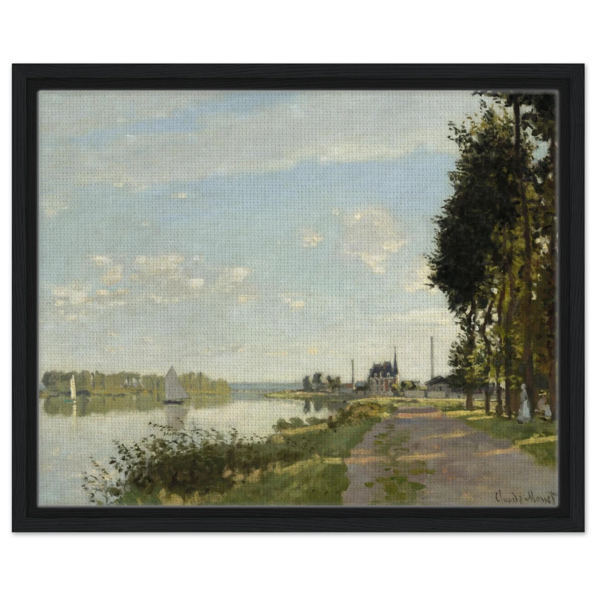 Argenteuil by Claude Monet | Wall art Print - Framed Canvas - 40x50 cm / 16x20″ - Black frame