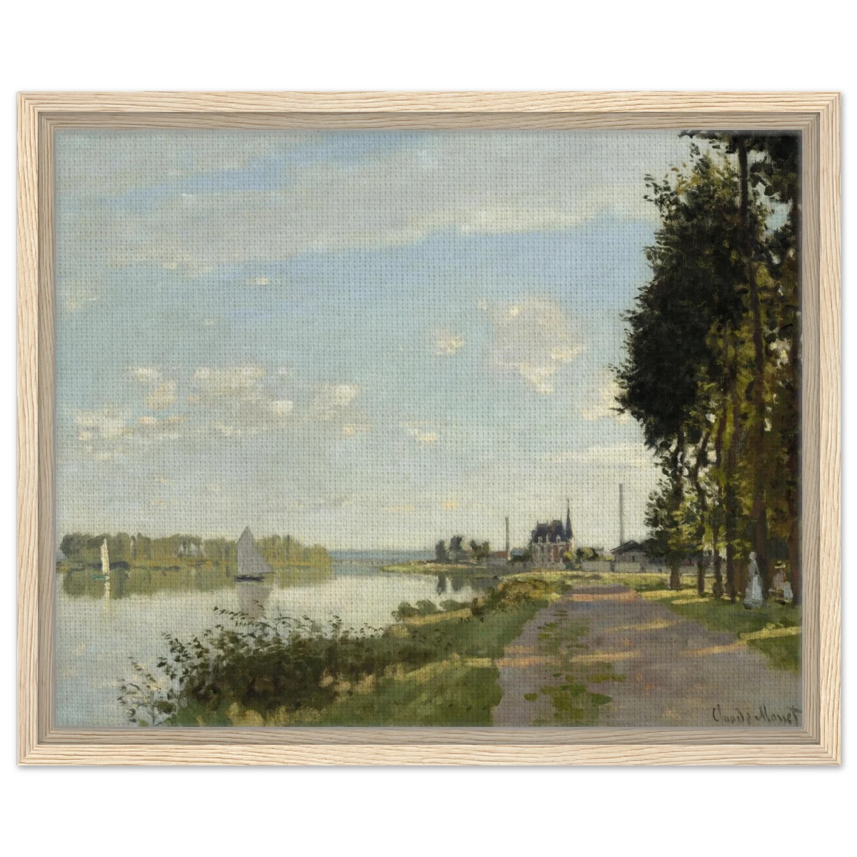 Argenteuil by Claude Monet | Wall art Print - Framed Canvas - 40x50 cm / 16x20″ - Wood frame