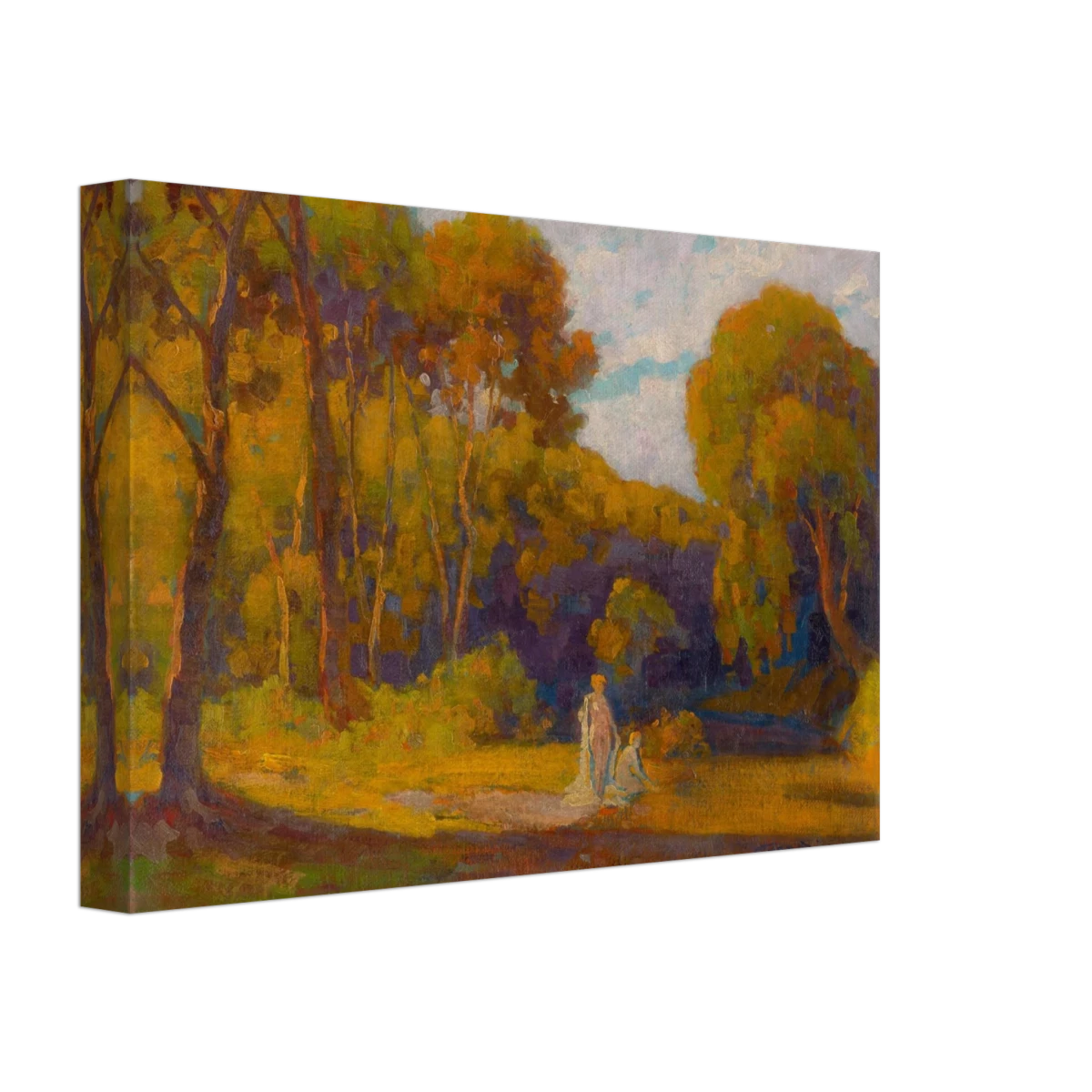 "At Sunset" by Lajos Csordák – Impressionist Landscape Wall Art Print - Canvas - 20x30 cm / 8x12″ -
