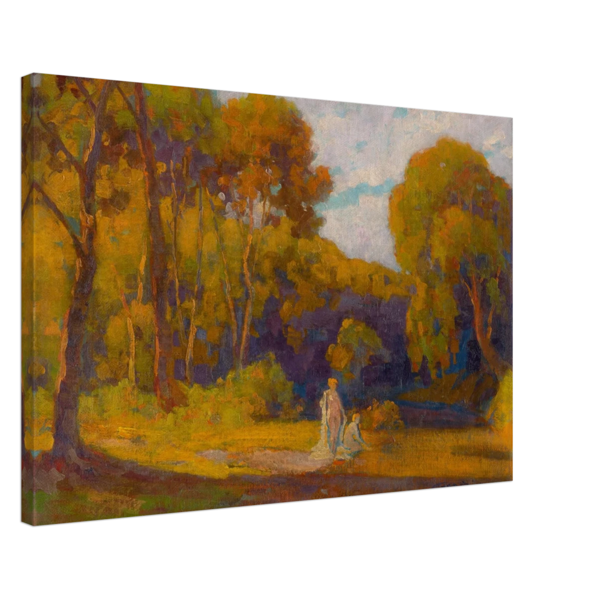 "At Sunset" by Lajos Csordák – Impressionist Landscape Wall Art Print - Canvas - 50x75 cm / 20x30″ -