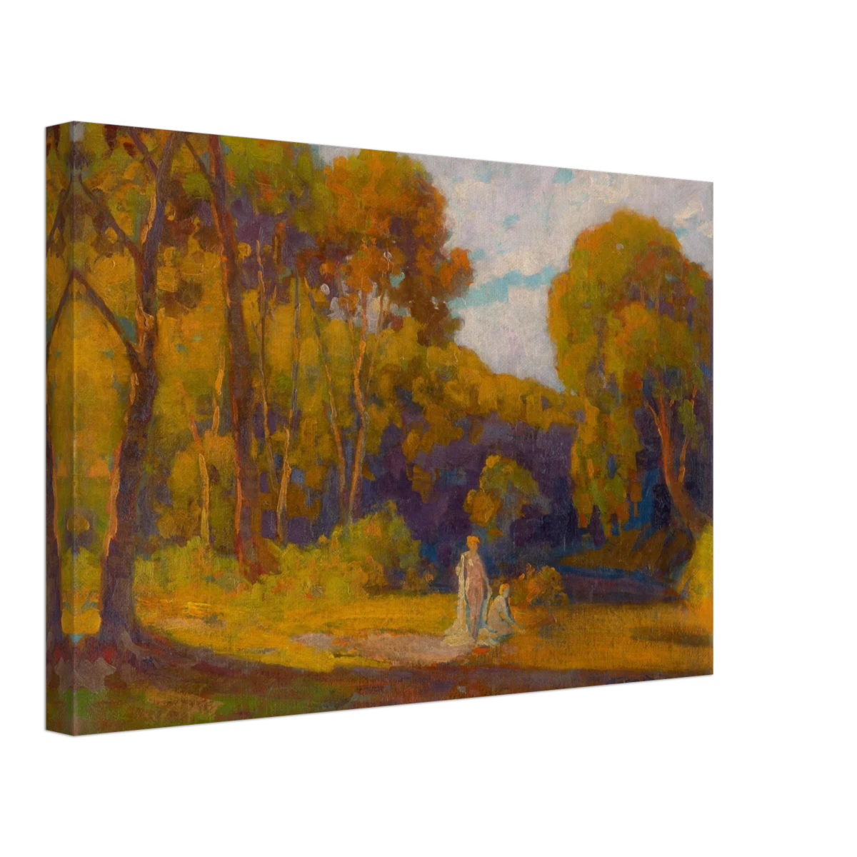 "At Sunset" by Lajos Csordák – Impressionist Landscape Wall Art Print - Canvas - 30x45 cm / 12x18″ -