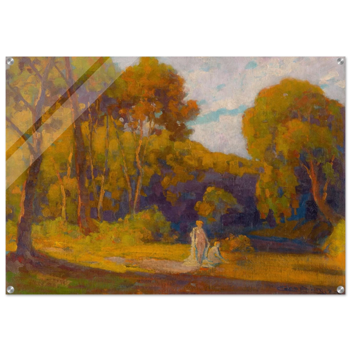 "At Sunset" by Lajos Csordák – Impressionist Landscape Wall Art Print - Acrylic Print - 70x100 cm / 28x40″ -