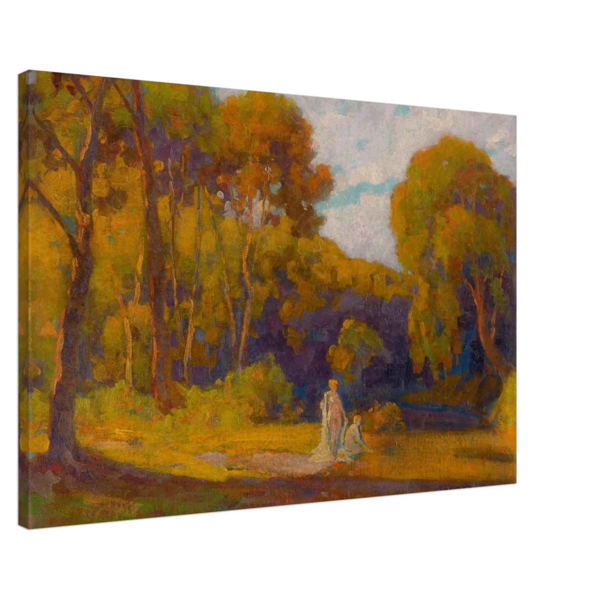 "At Sunset" by Lajos Csordák – Impressionist Landscape Wall Art Print - Canvas - 60x90 cm / 24x36″ -