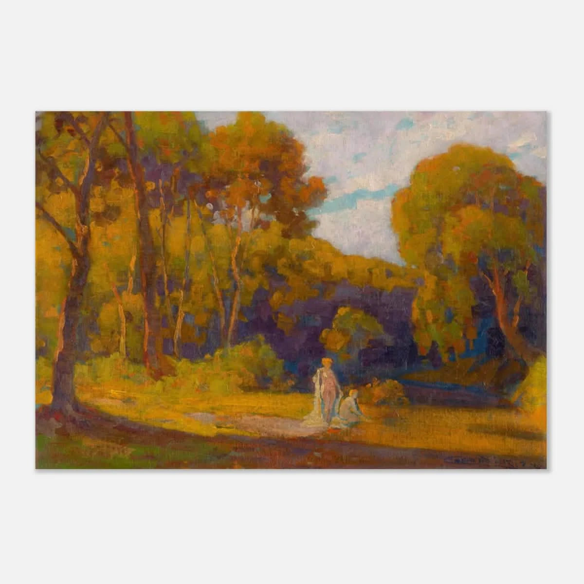 "At Sunset" by Lajos Csordák – Impressionist Landscape Wall Art Print - Aluminum Print - 70x100 cm / 28x40″ -