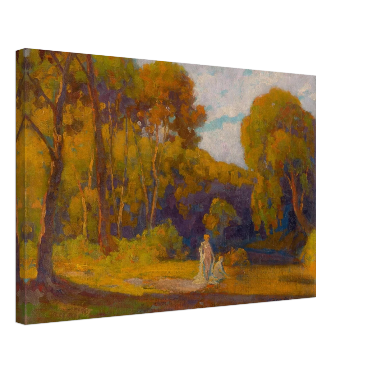 "At Sunset" by Lajos Csordák – Impressionist Landscape Wall Art Print - Canvas - 40x60 cm / 16x24″ -