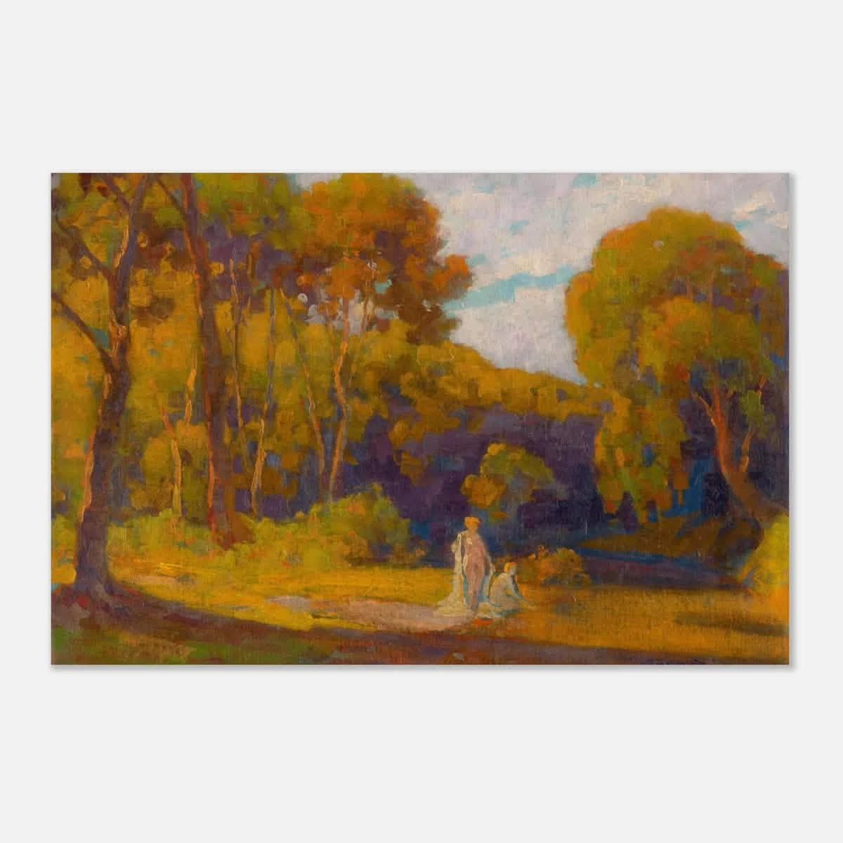 "At Sunset" by Lajos Csordák – Impressionist Landscape Wall Art Print - Aluminum Print - 20x30 cm / 8x12″ -