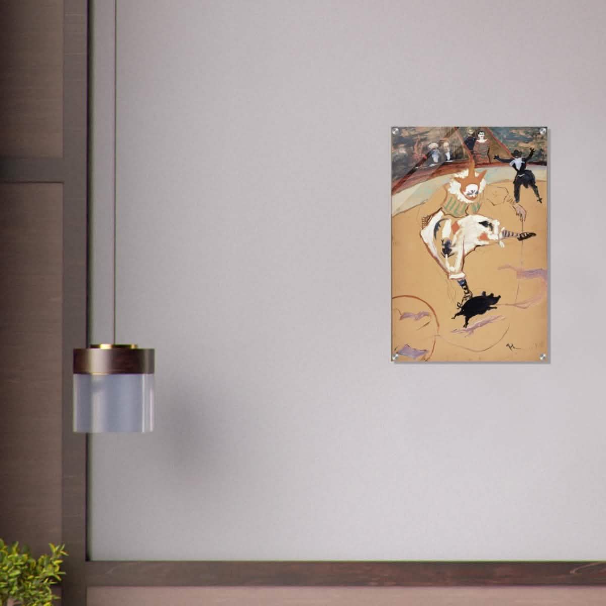 At the Circus Fernando: Medrano with a Piglet by Henri de Toulouse - Lautrec - Acrylic Print - 50x75 cm / 20x30″ -