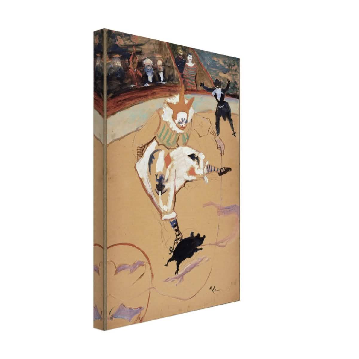 At the Circus Fernando: Medrano with a Piglet by Henri de Toulouse - Lautrec - Canvas - 30x45 cm / 12x18″ - Thick