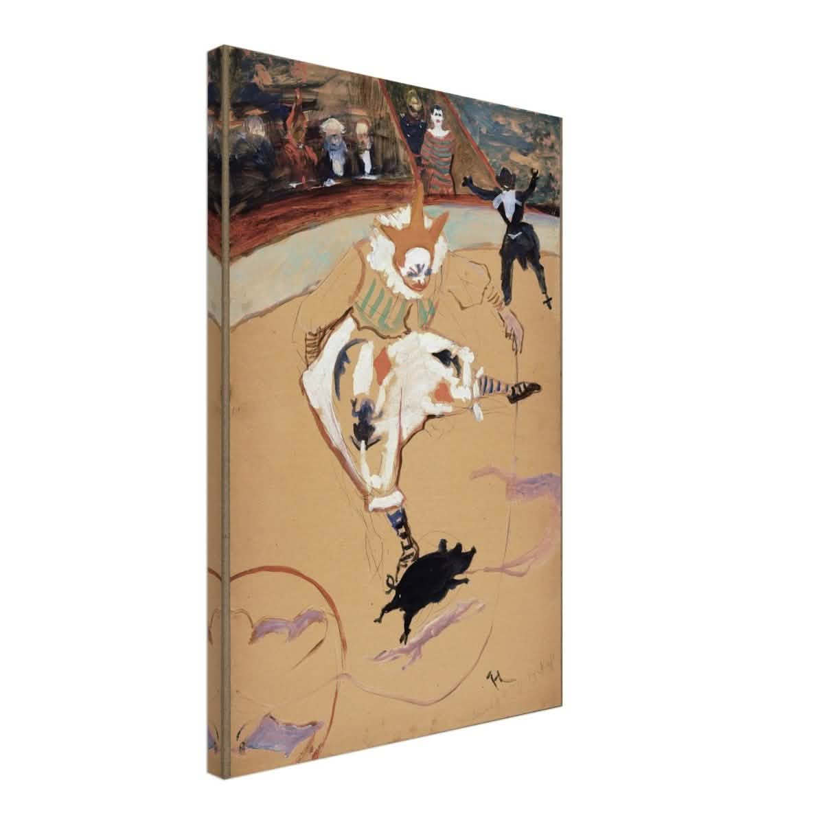 At the Circus Fernando: Medrano with a Piglet by Henri de Toulouse - Lautrec - Canvas - 40x60 cm / 16x24″ - Slim