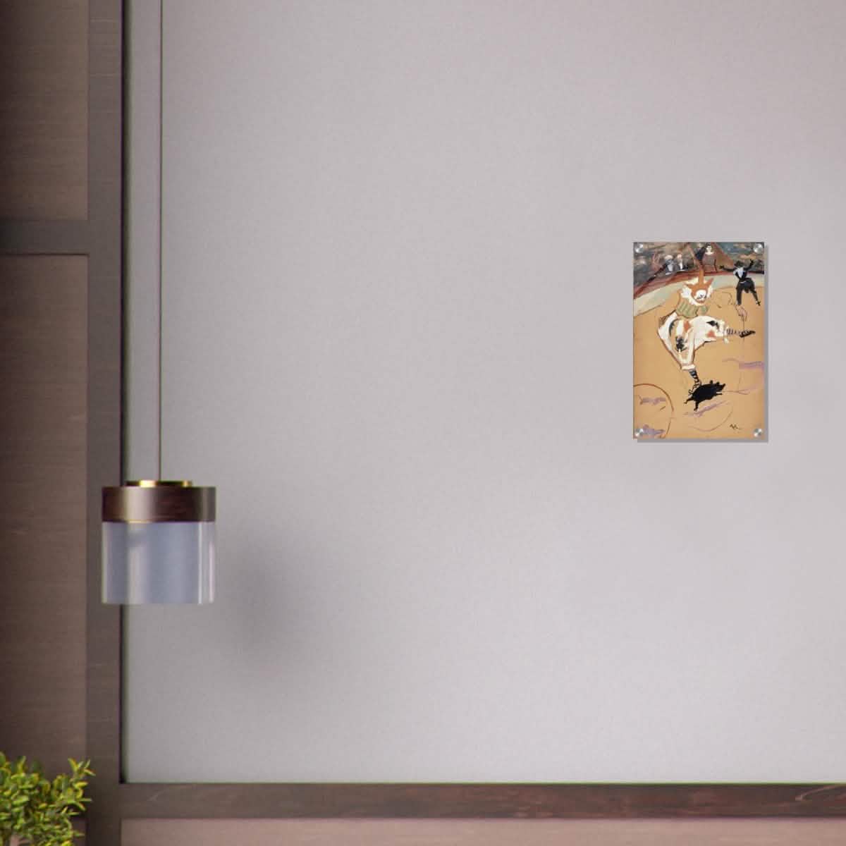 At the Circus Fernando: Medrano with a Piglet by Henri de Toulouse - Lautrec - Acrylic Print - 30x45 cm / 12x18″ -