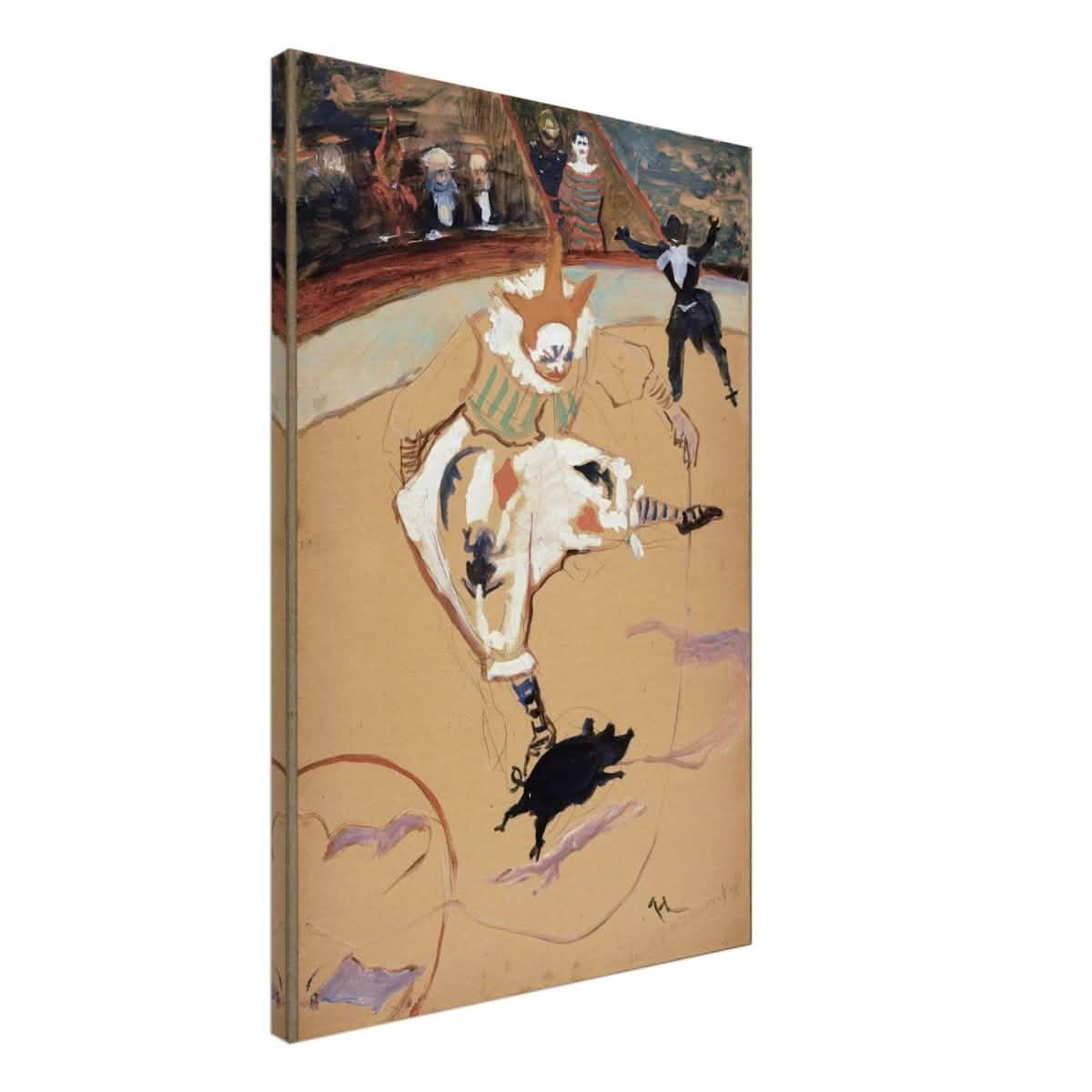 At the Circus Fernando: Medrano with a Piglet by Henri de Toulouse - Lautrec - Canvas - 60x90 cm / 24x36″ - Thick