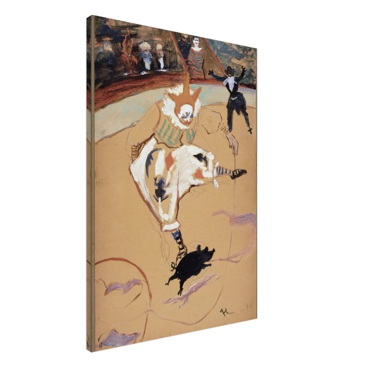 At the Circus Fernando: Medrano with a Piglet by Henri de Toulouse - Lautrec - Canvas - 70x100 cm / 28x40″ - Thick