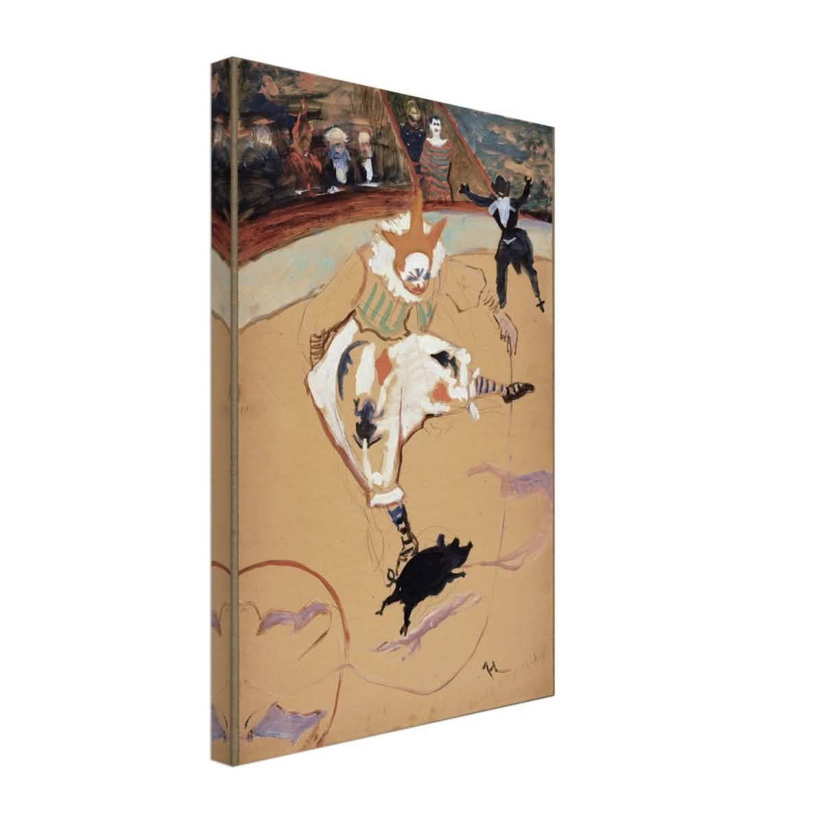 At the Circus Fernando: Medrano with a Piglet by Henri de Toulouse - Lautrec - Canvas - 30x45 cm / 12x18″ - Slim