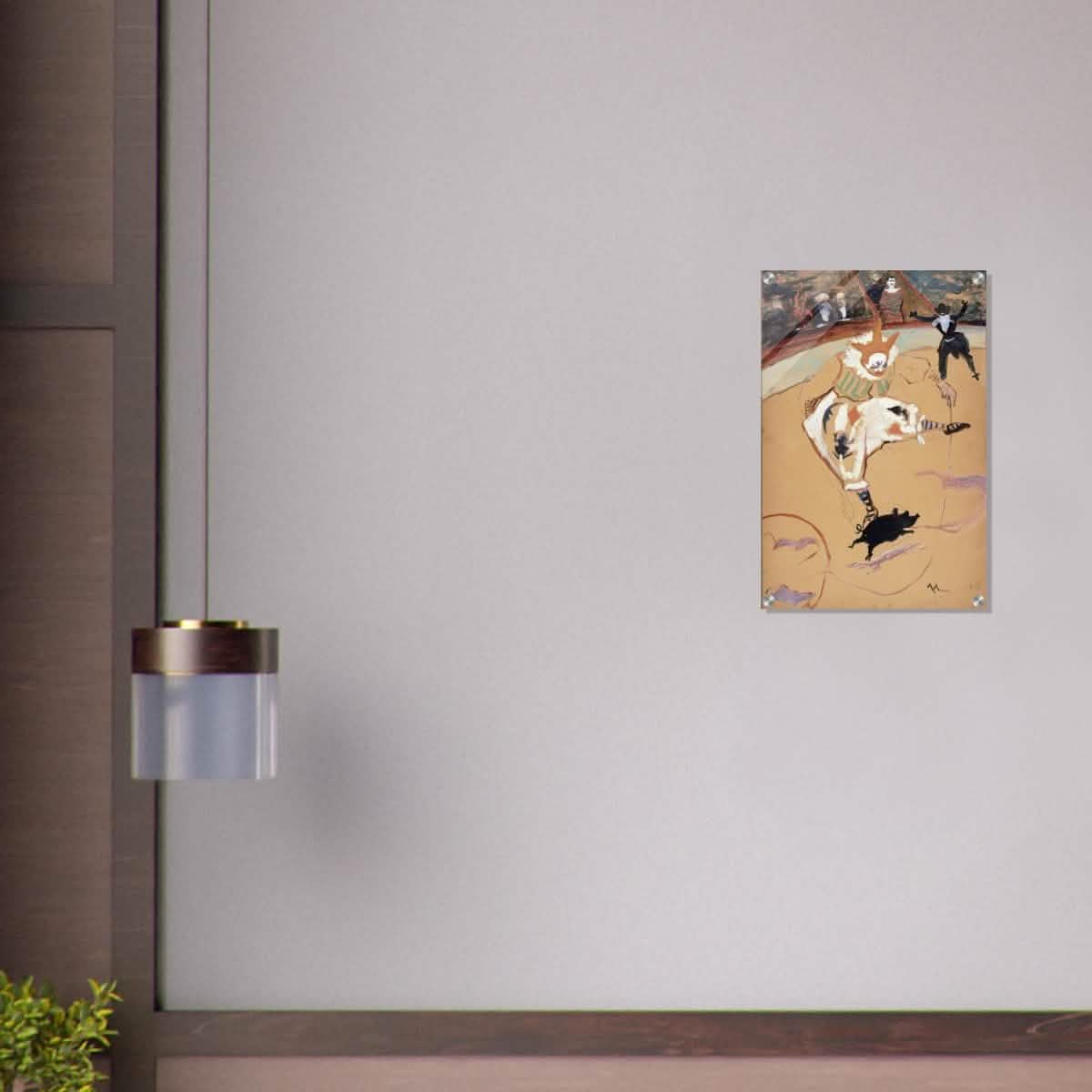 At the Circus Fernando: Medrano with a Piglet by Henri de Toulouse - Lautrec - Acrylic Print - 40x60 cm / 16x24″ -