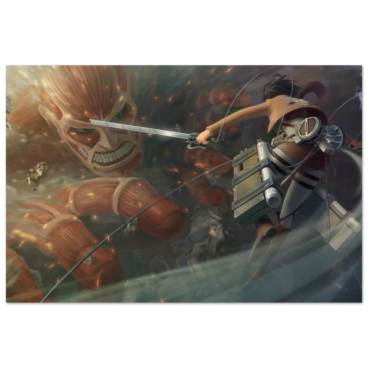 Attack on Titan: Colossal Clash | Wall art Print - 30x45 cm / 12x18″ - Wood Prints -