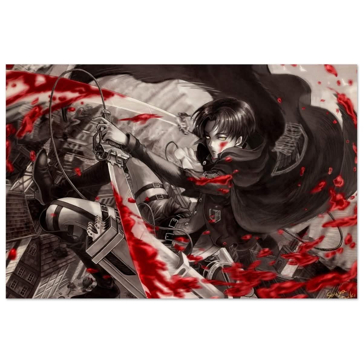 Attack on Titan: Crimson Strike | wall art print - 50x75 cm / 20x30″ - Wood Prints -