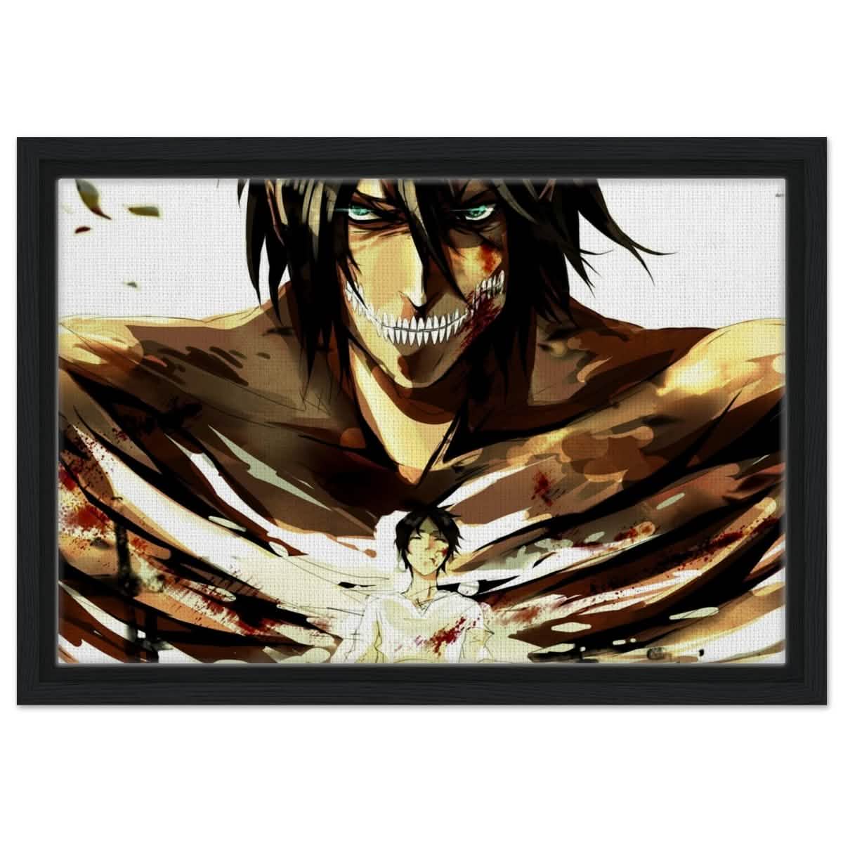 Attack on Titan: Titan’s Wrath - 30x45 cm / 12x18″ - Framed Canvas - Black frame
