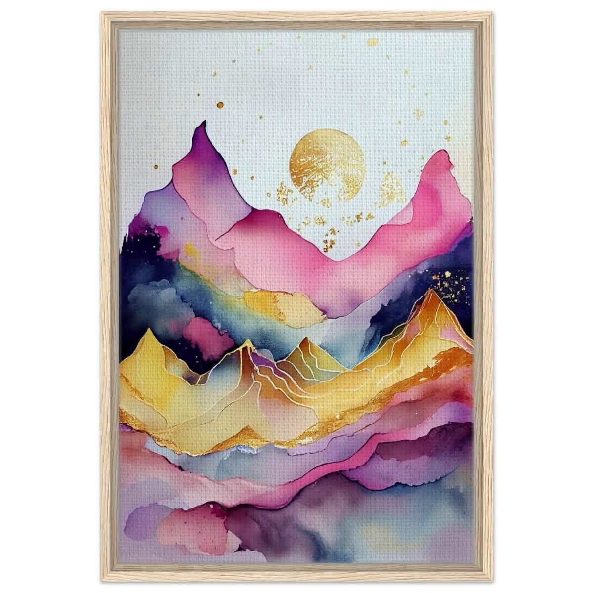 Aurora of Dreams | Contemporary Watercolor Art | Wall art Print - Framed Canvas - 50x75 cm / 20x30″ - Wood frame