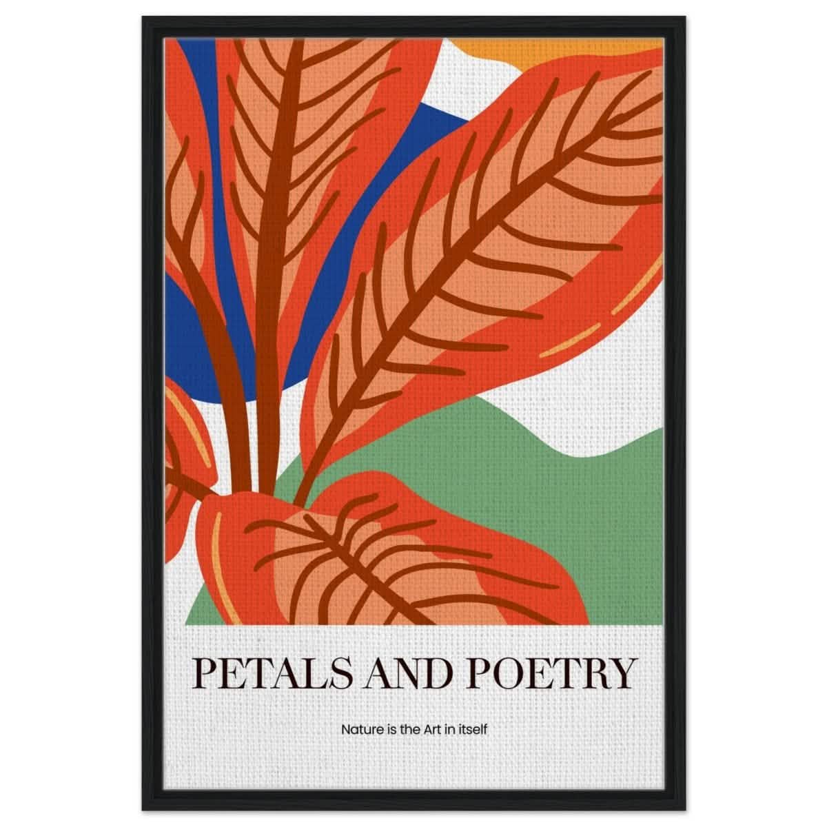 Autumn Whispers | modern abstract botanical - Framed Canvas - 60x90 cm / 24x36″ - Black frame