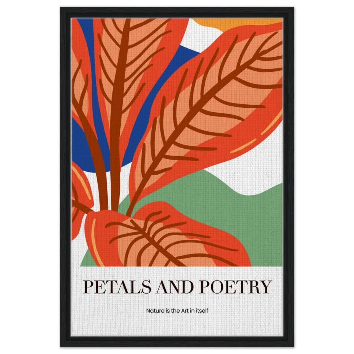 Autumn Whispers | modern abstract botanical - Framed Canvas - 50x75 cm / 20x30″ - Black frame