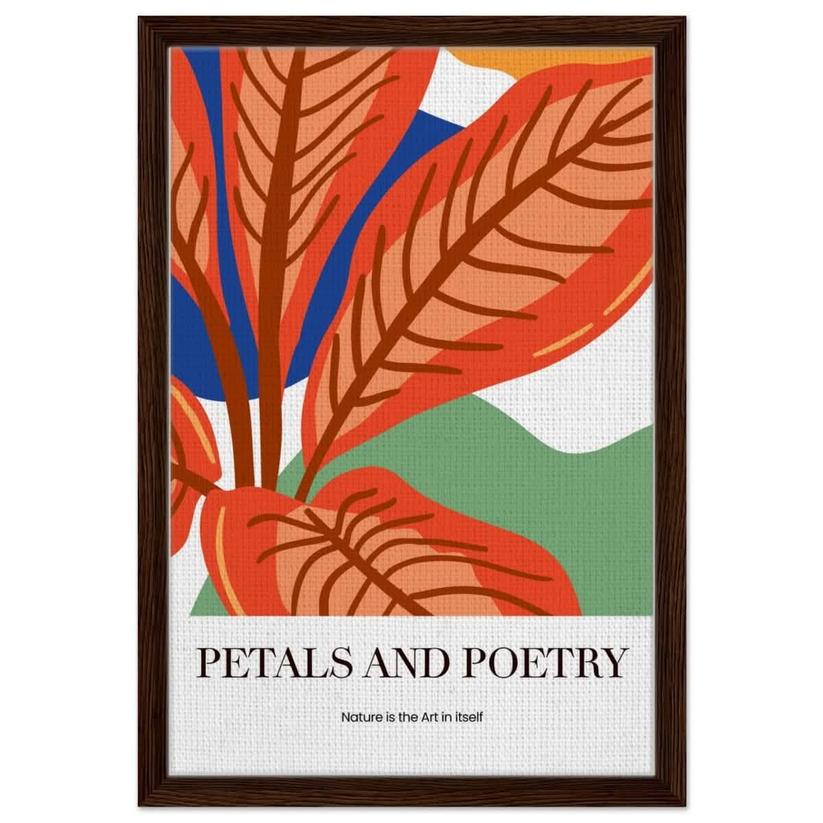 Autumn Whispers | modern abstract botanical - Framed Canvas - 40x60 cm / 16x24″ - Dark wood frame