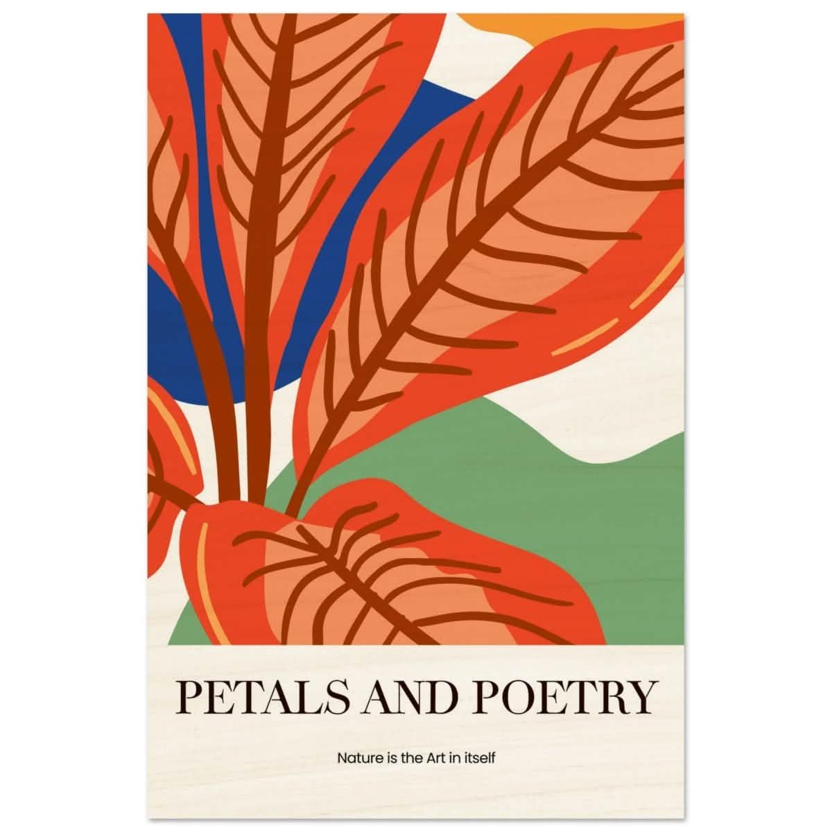 Autumn Whispers | modern abstract botanical - Wood Prints - 40x60 cm / 16x24″ -