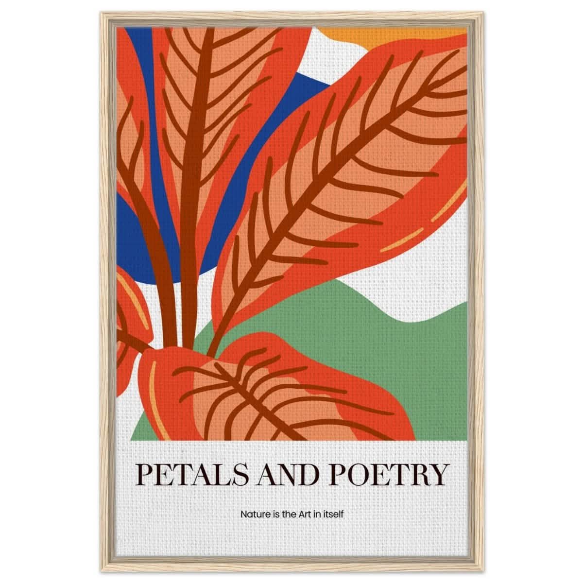 Autumn Whispers | modern abstract botanical - Framed Canvas - 60x90 cm / 24x36″ - Wood frame