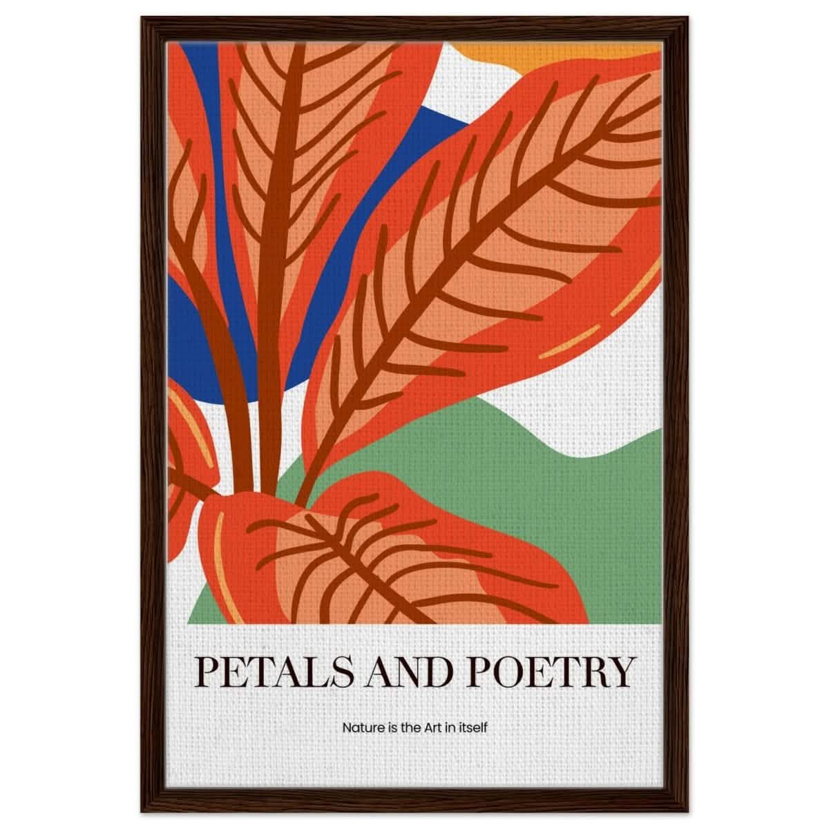 Autumn Whispers | modern abstract botanical - Framed Canvas - 50x75 cm / 20x30″ - Dark wood frame