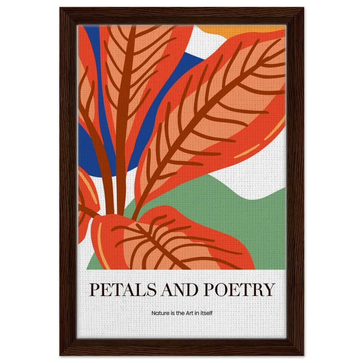 Autumn Whispers | modern abstract botanical - Framed Canvas - 30x45 cm / 12x18″ - Dark wood frame