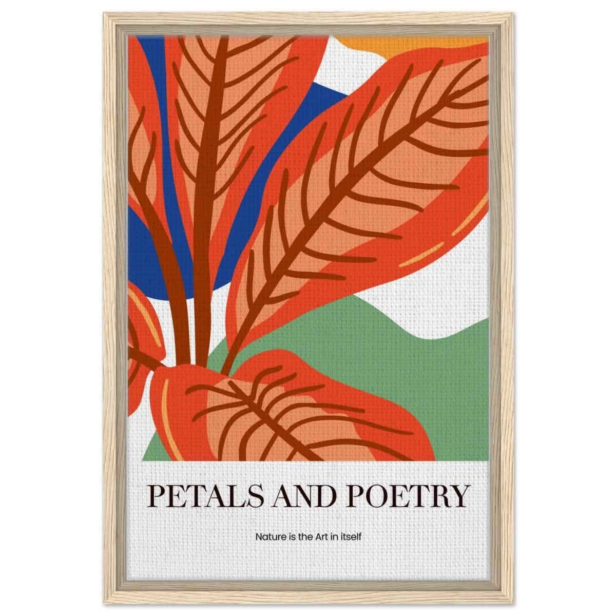 Autumn Whispers | modern abstract botanical - Framed Canvas - 40x60 cm / 16x24″ - Wood frame