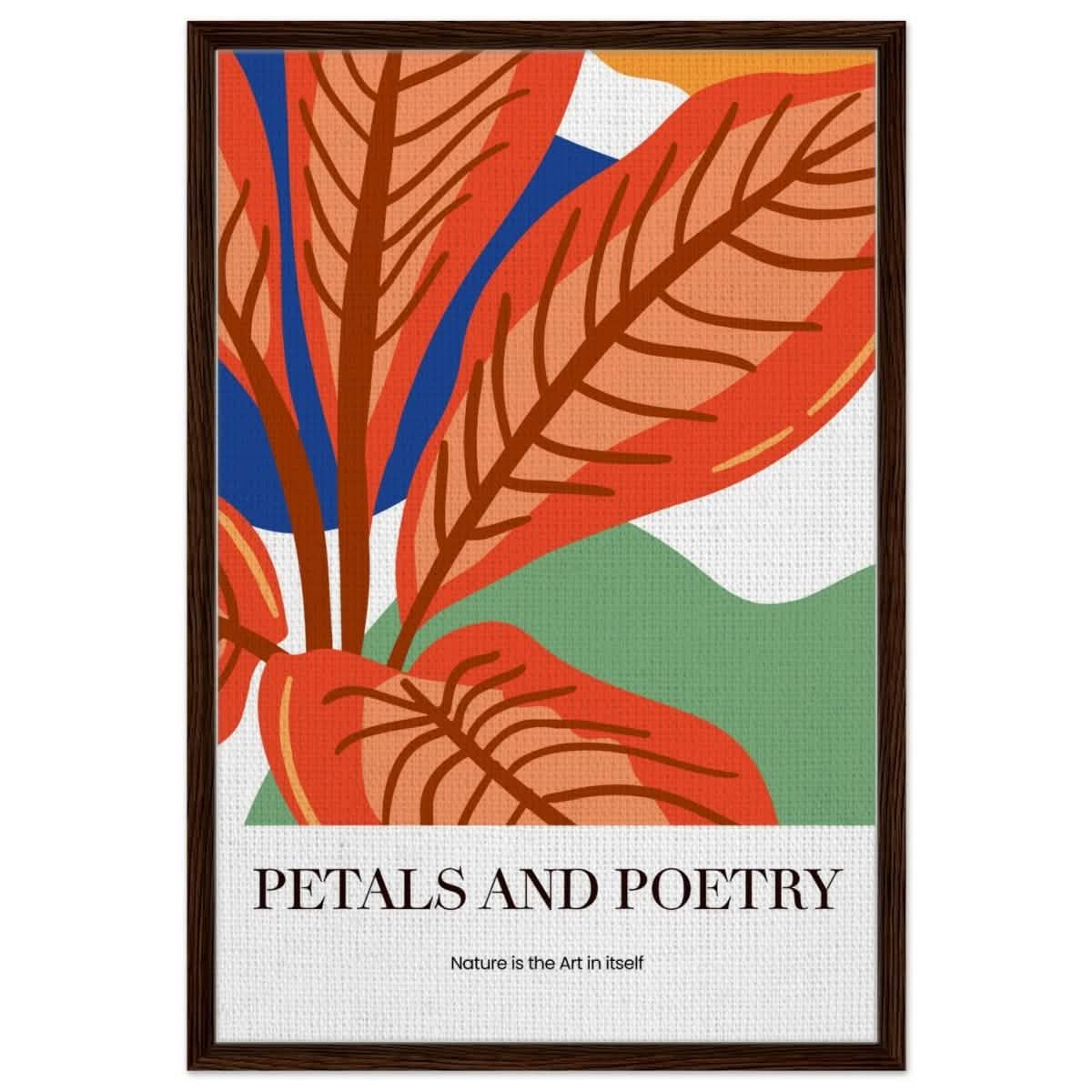 Autumn Whispers | modern abstract botanical - Framed Canvas - 60x90 cm / 24x36″ - Dark wood frame