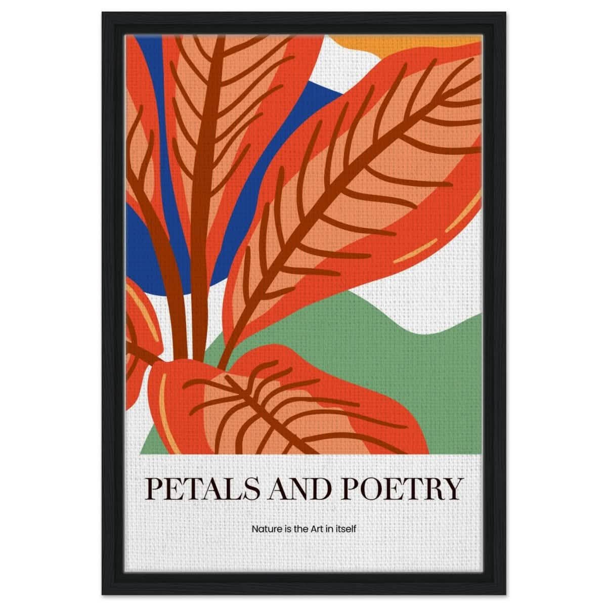 Autumn Whispers | modern abstract botanical - Framed Canvas - 40x60 cm / 16x24″ - Black frame